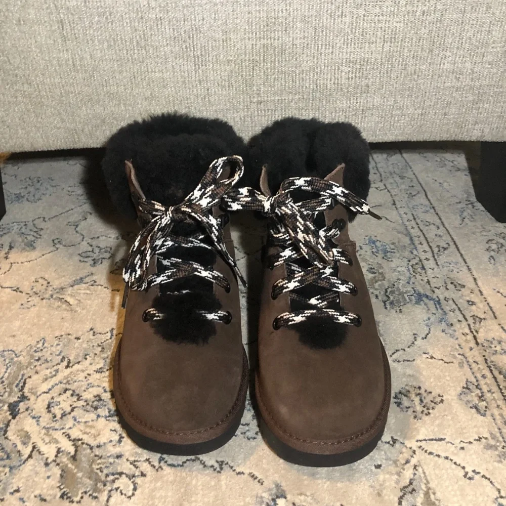 UGG Classic Mini Alpine Lace Brown Burnt Cedar